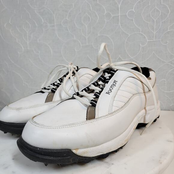 FootJoy Mens Golf Shoes 11.5W White Leather Lace Up Soft Spikes Sneaker 57930 main image 5